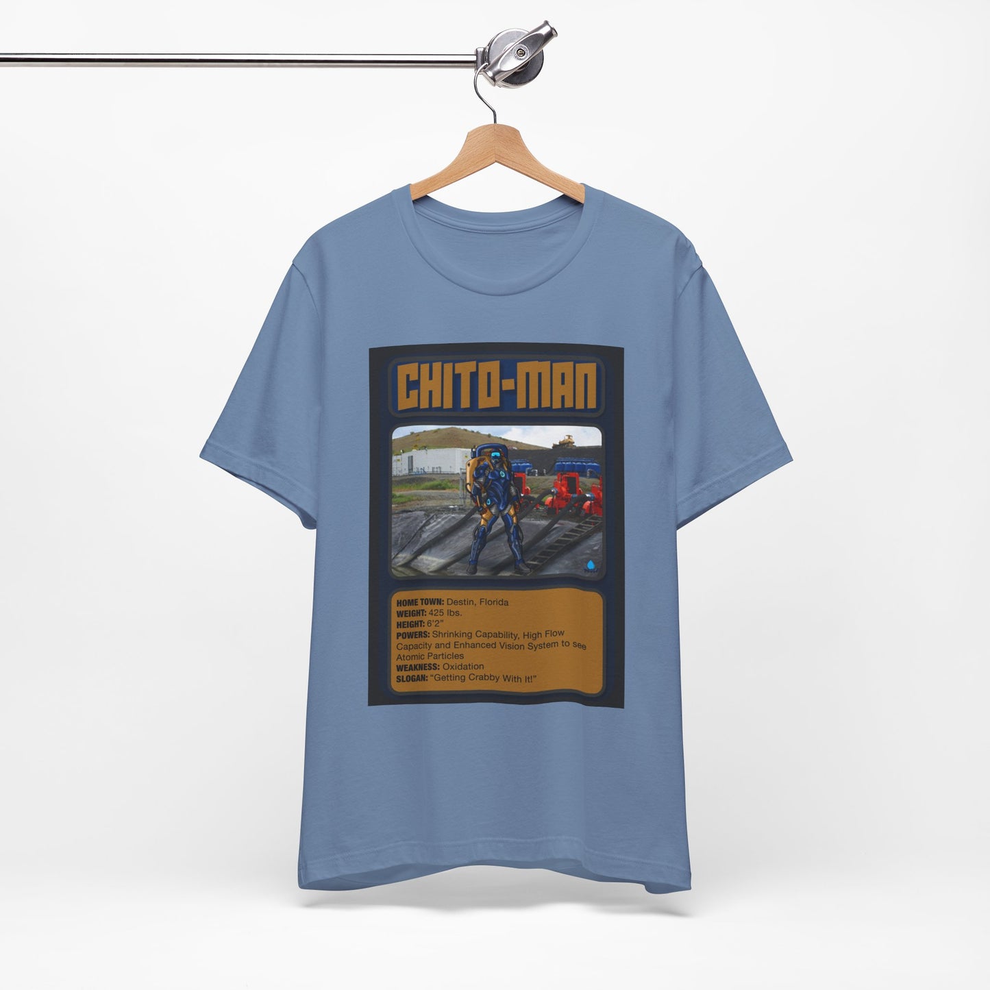 Chito-Man Trading Card Graphic Tee - Unisex Jersey Short Sleeve Shirt for Fans of Adventure and Training