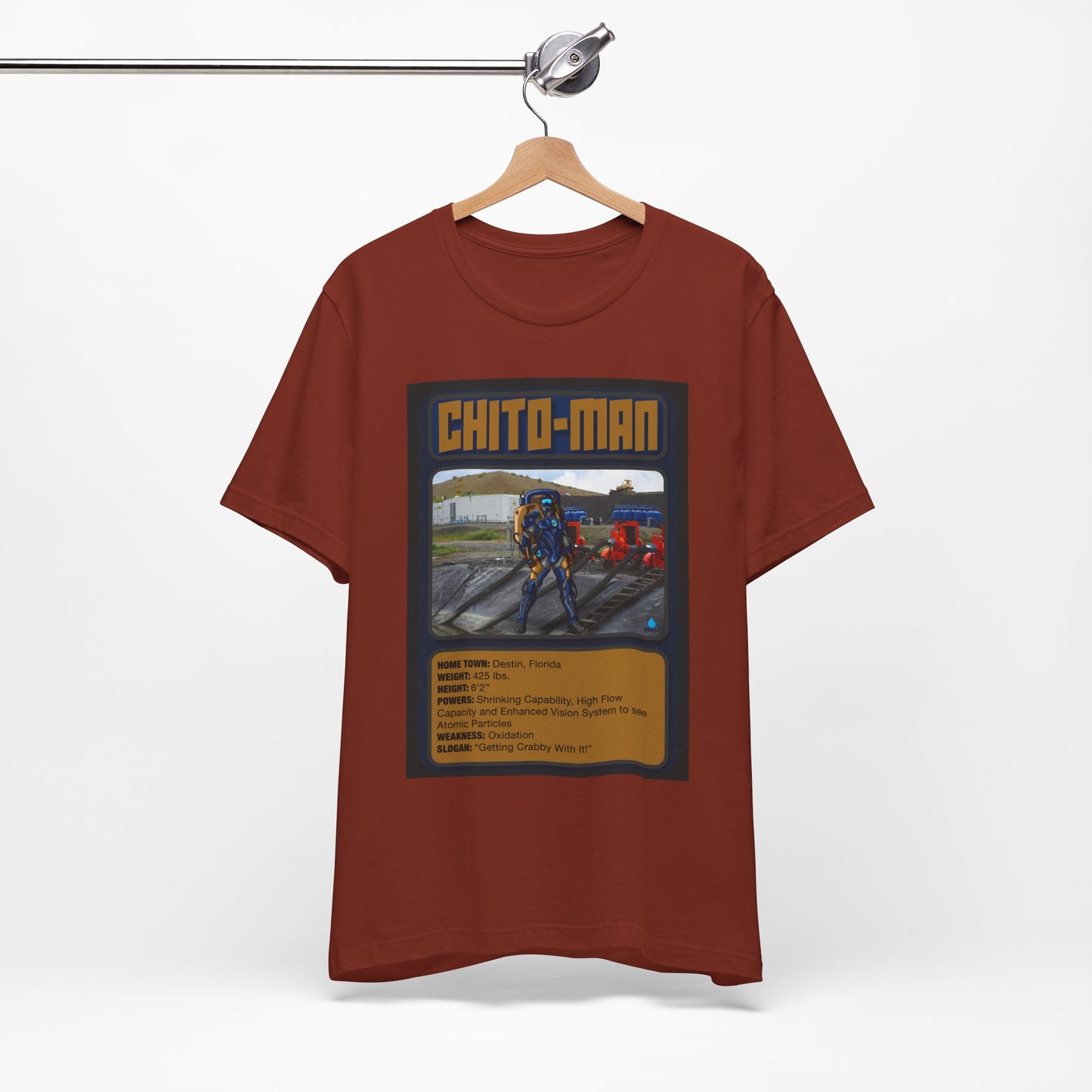 Chito-Man Trading Card Graphic Tee - Unisex Jersey Short Sleeve Shirt for Fans of Adventure and Training