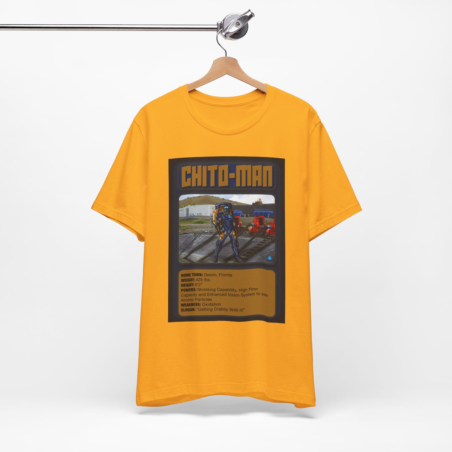 Chito-Man Trading Card Graphic Tee - Unisex Jersey Short Sleeve Shirt for Fans of Adventure and Training