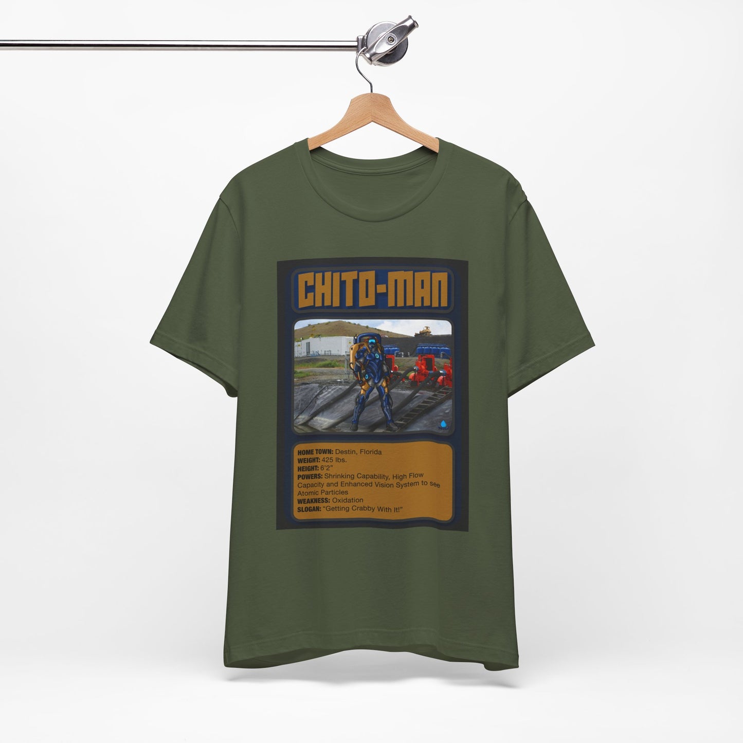 Chito-Man Trading Card Graphic Tee - Unisex Jersey Short Sleeve Shirt for Fans of Adventure and Training