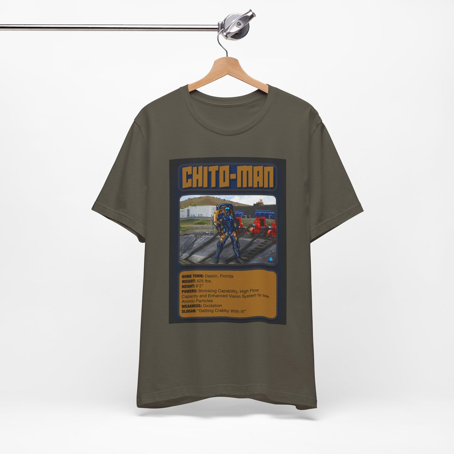 Chito-Man Trading Card Graphic Tee - Unisex Jersey Short Sleeve Shirt for Fans of Adventure and Training