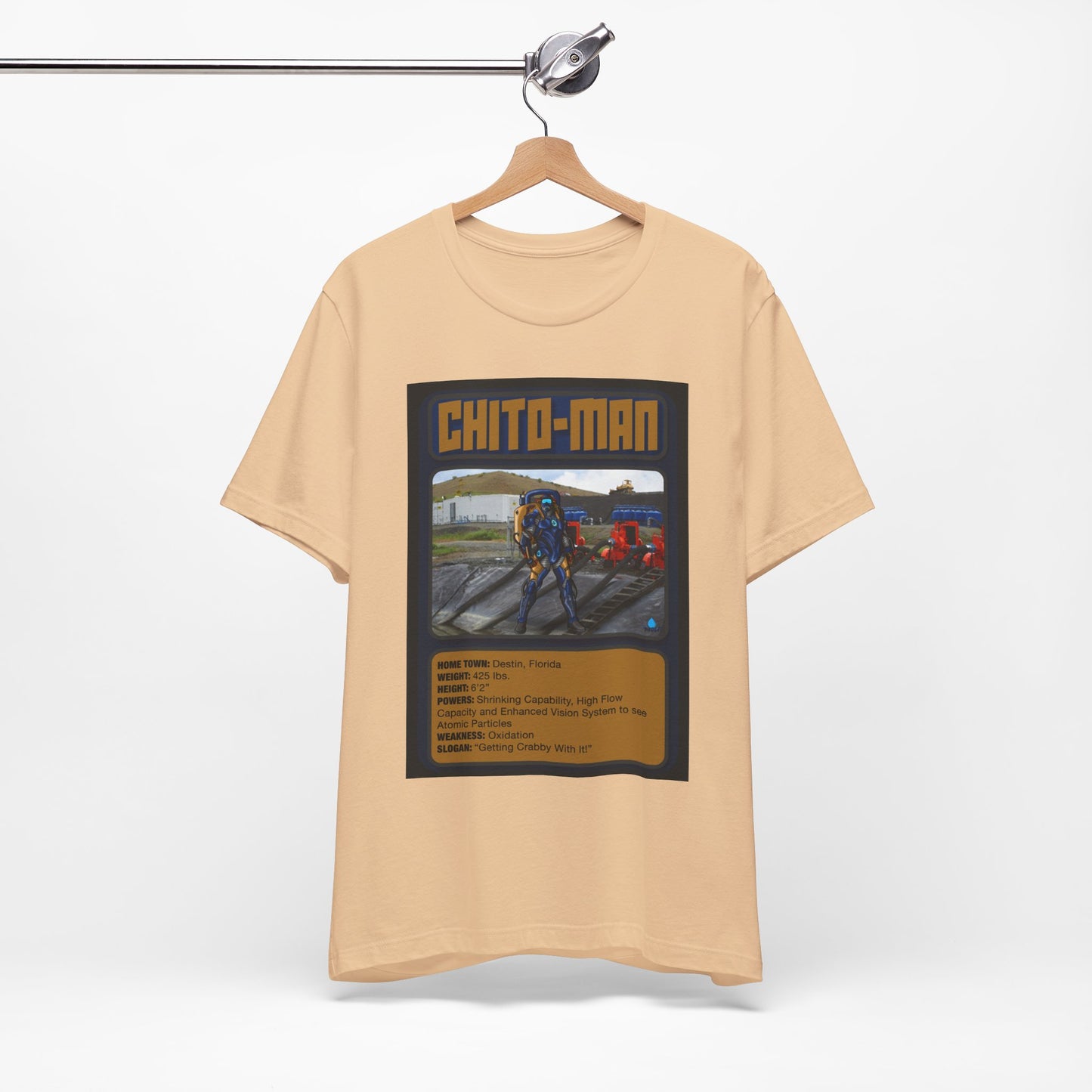 Chito-Man Trading Card Graphic Tee - Unisex Jersey Short Sleeve Shirt for Fans of Adventure and Training