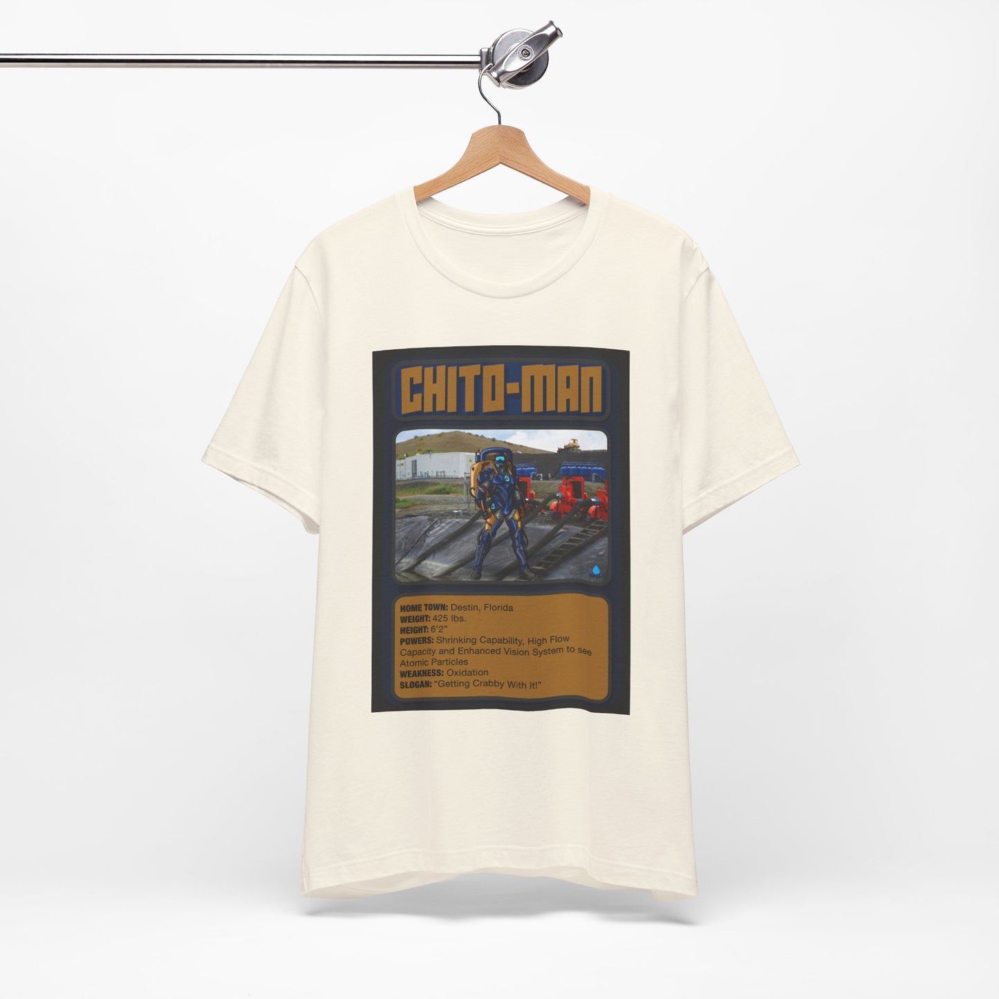 Chito-Man Trading Card Graphic Tee - Unisex Jersey Short Sleeve Shirt for Fans of Adventure and Training