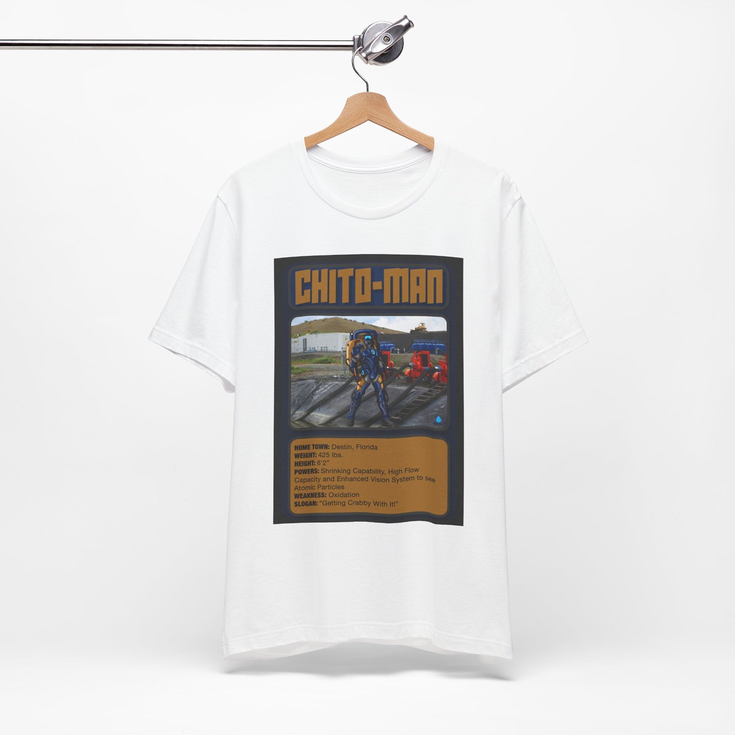 Chito-Man Trading Card Graphic Tee - Unisex Jersey Short Sleeve Shirt for Fans of Adventure and Training