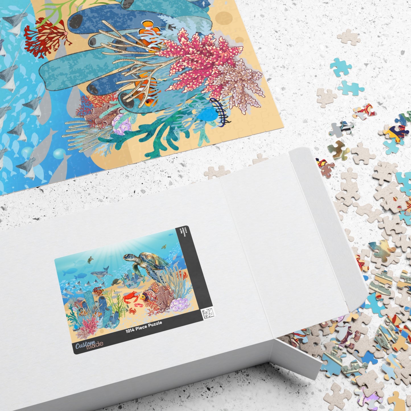 Ocean Life Jigsaw Puzzle — Sea Turtle & Coral Reef 1014 Piece