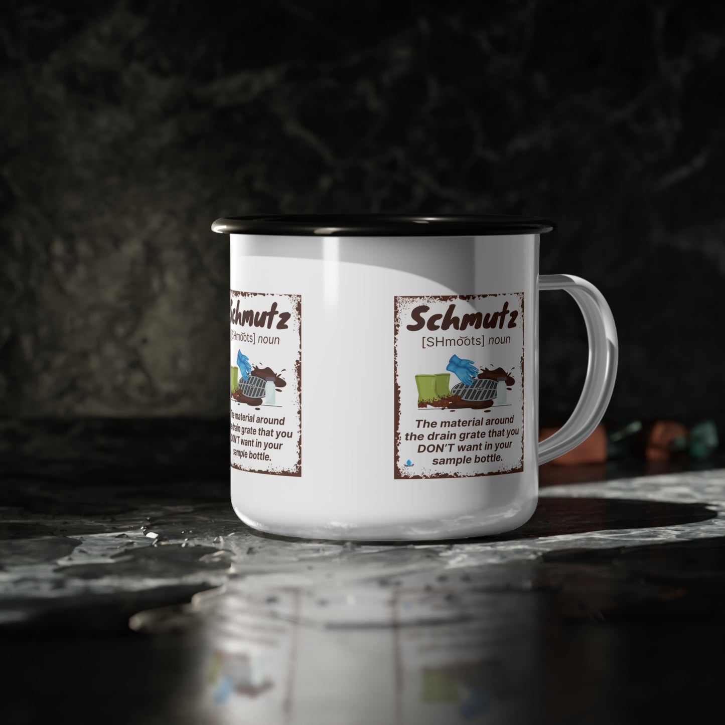 Schmutz - Enamel Camp Cup - Fun Definition Mug for Camping & Outdoor Lovers