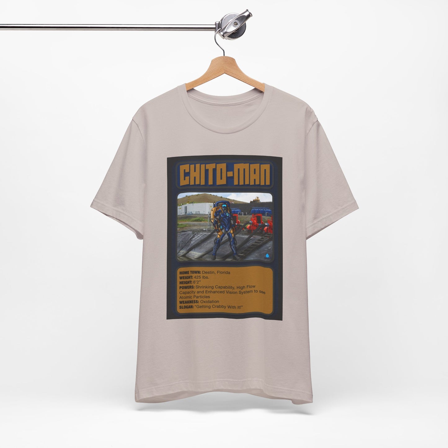 Chito-Man Trading Card Graphic Tee - Unisex Jersey Short Sleeve Shirt for Fans of Adventure and Training