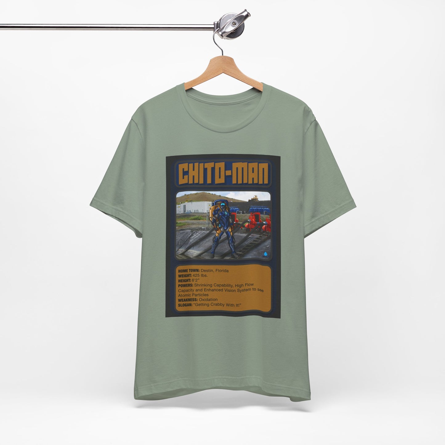 Chito-Man Trading Card Graphic Tee - Unisex Jersey Short Sleeve Shirt for Fans of Adventure and Training