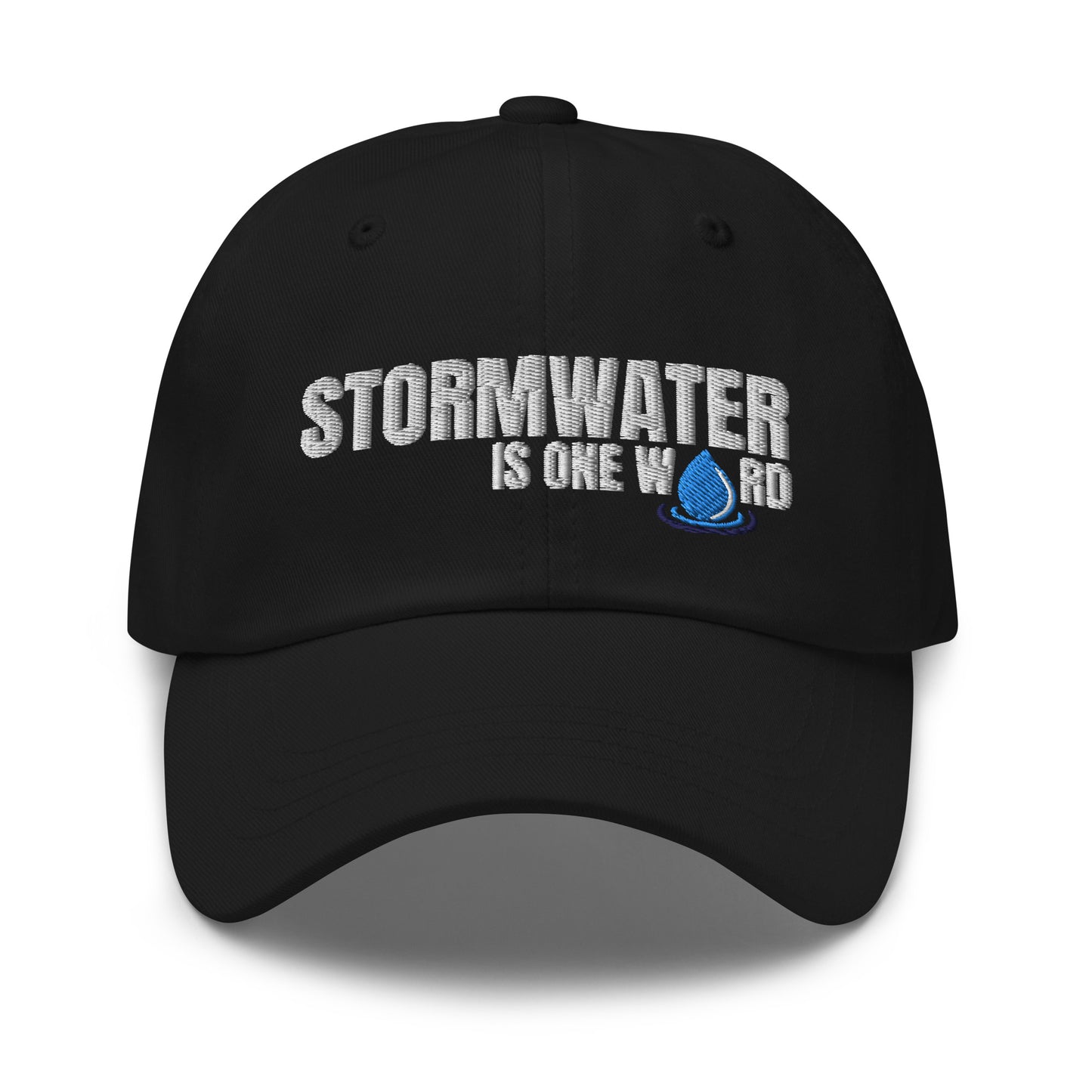 Stormwater is One Word (white)- Embroidered Dad hat