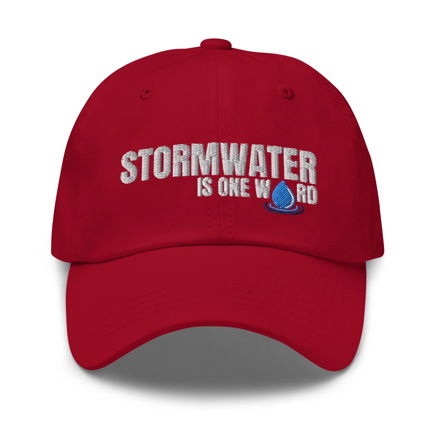 Stormwater is One Word (white)- Embroidered Dad hat