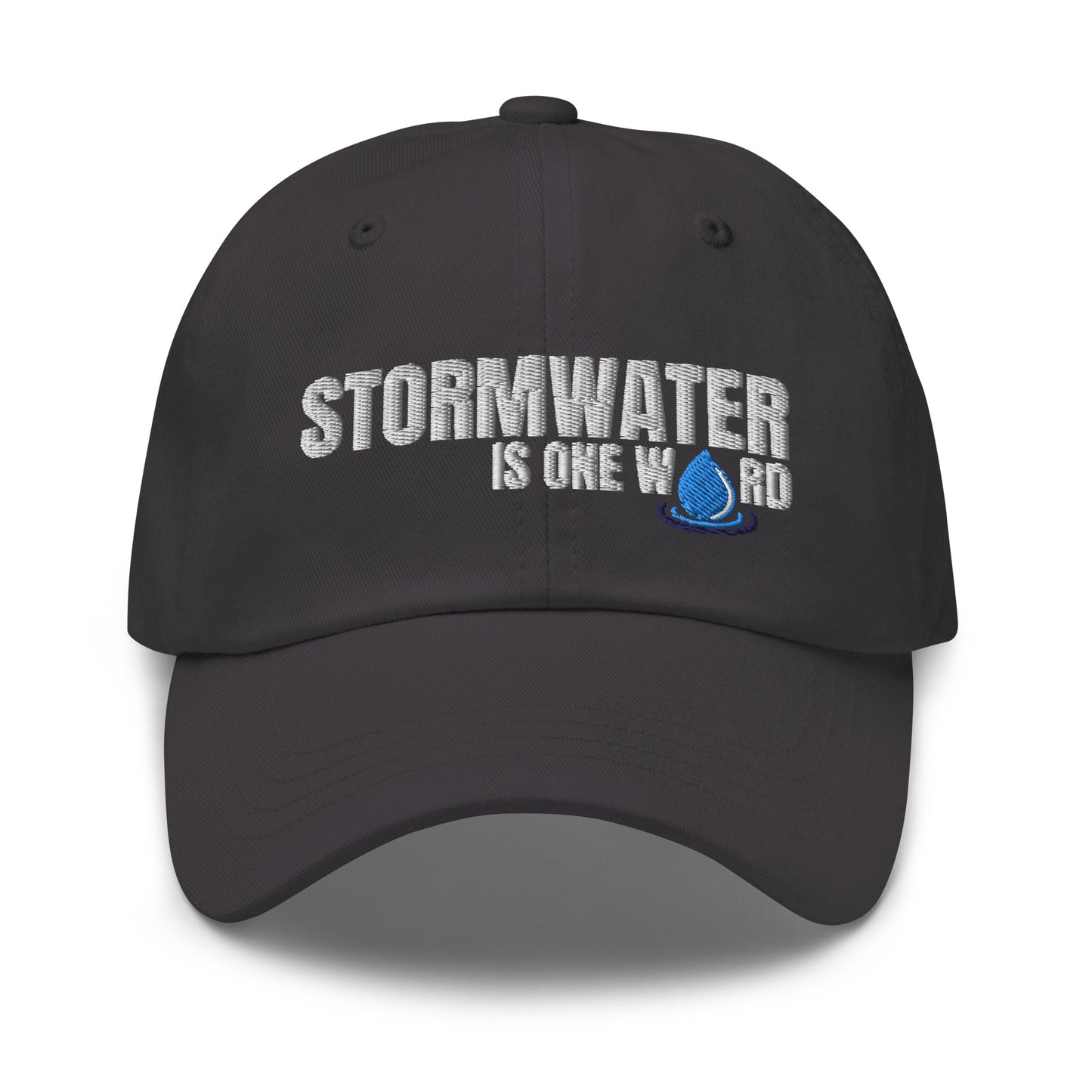 Stormwater is One Word (white)- Embroidered Dad hat