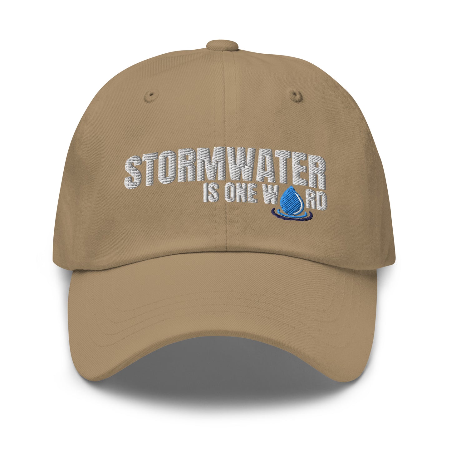 Stormwater is One Word (white)- Embroidered Dad hat