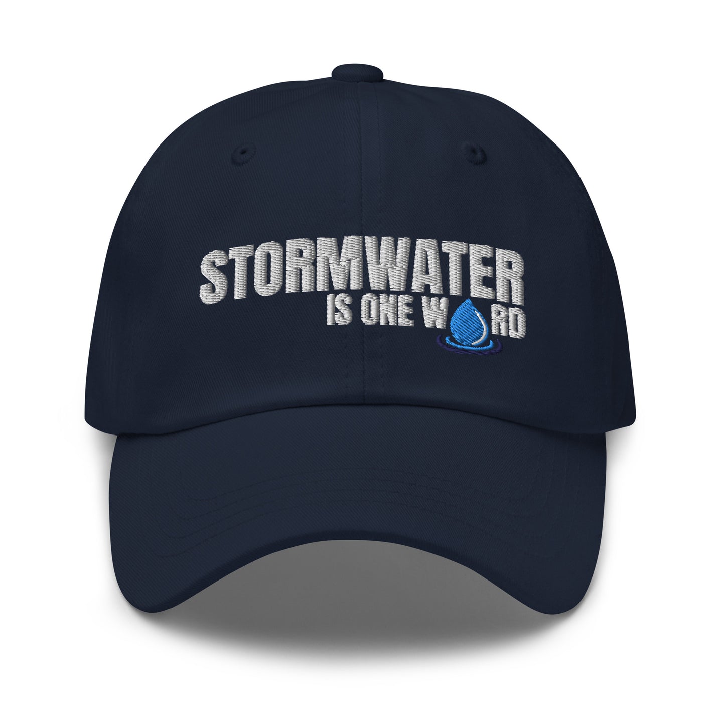 Stormwater is One Word (white)- Embroidered Dad hat