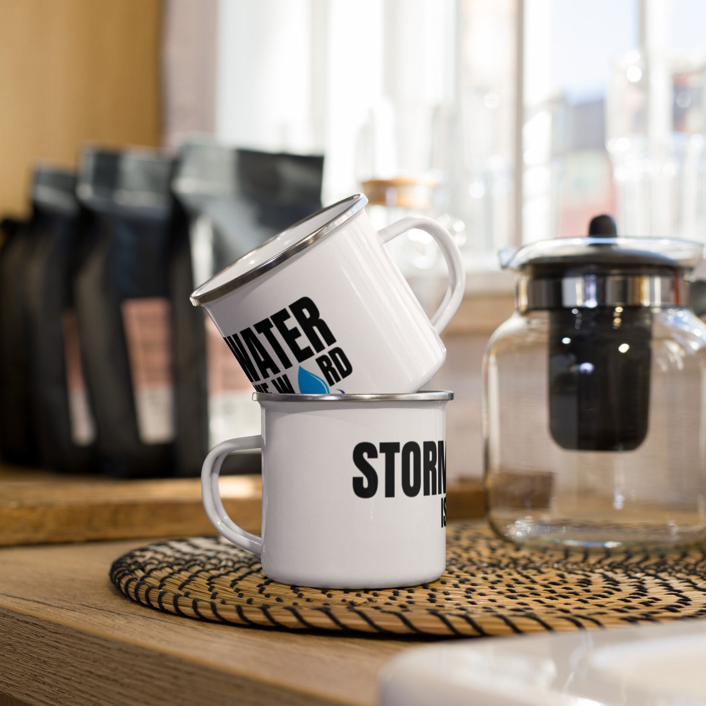 Stormwater is one Word (B) - Enamel Mug