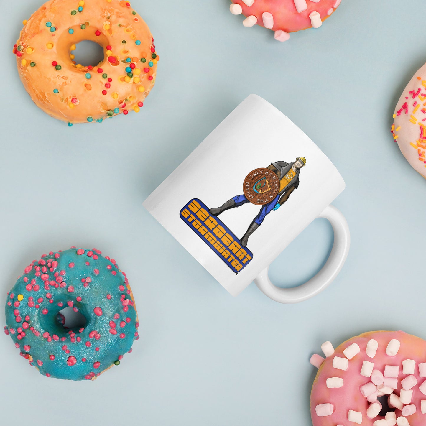 Stormwater Defenders: Sergeant Stormwater - White glossy mug