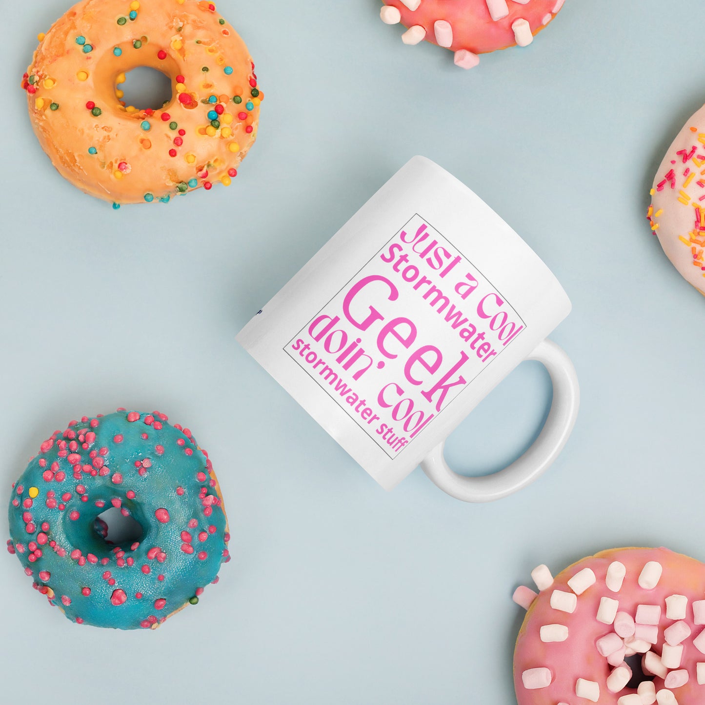 Cool Stormwater Geek (pink) - White glossy mug