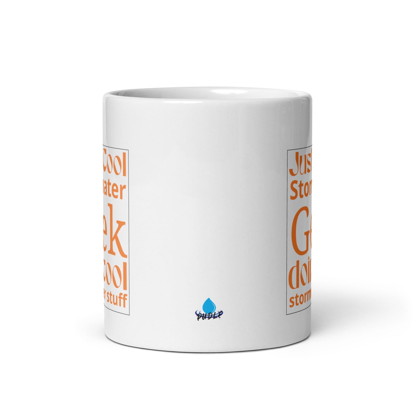 Cool Stormwater Geek (orange) - White glossy mug
