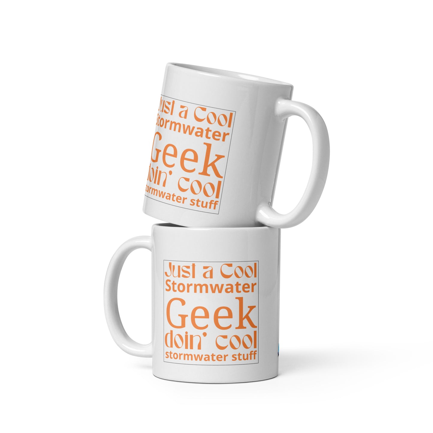 Cool Stormwater Geek (orange) - White glossy mug