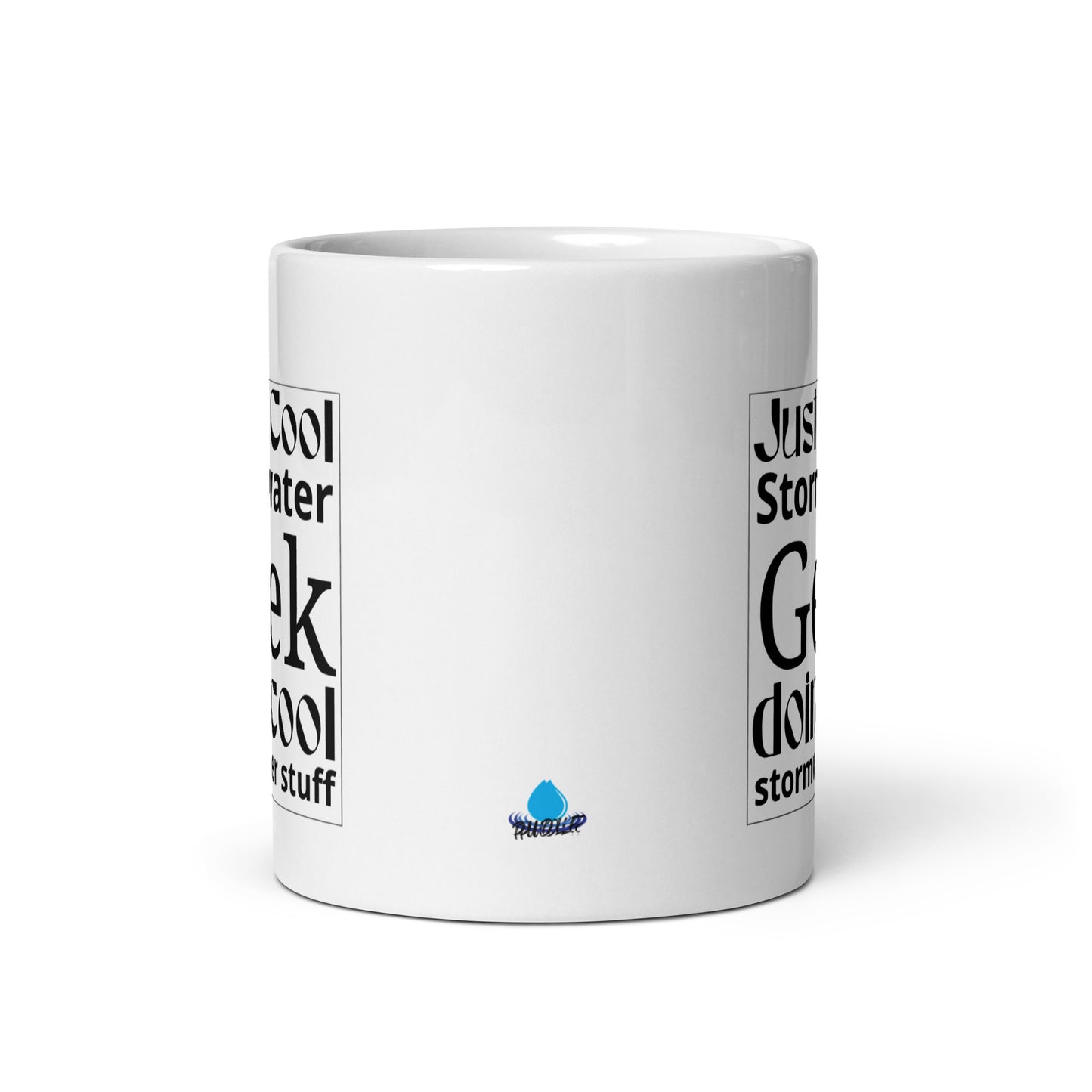 Cool Stormwater Geek (blk) - White glossy mug