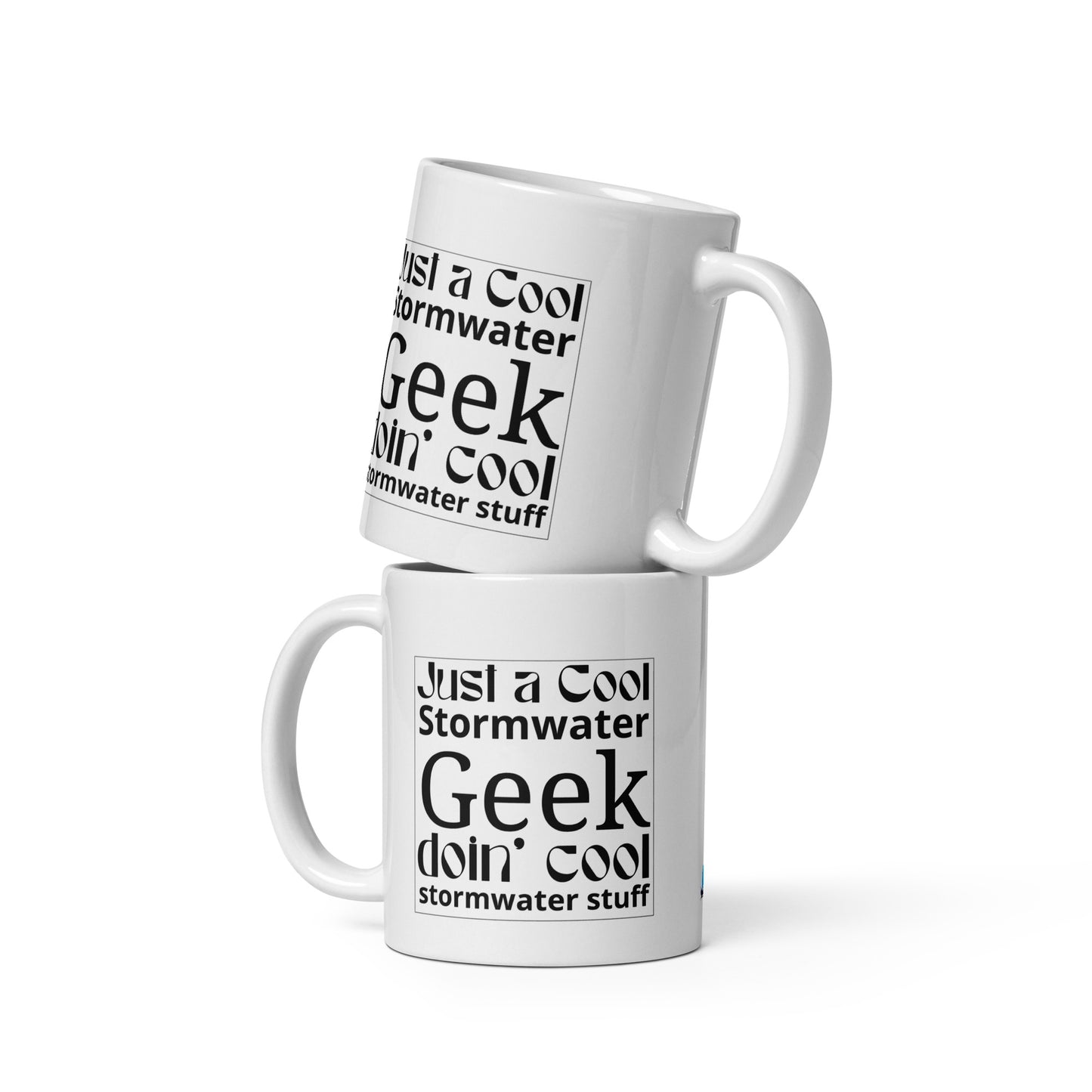 Cool Stormwater Geek (blk) - White glossy mug