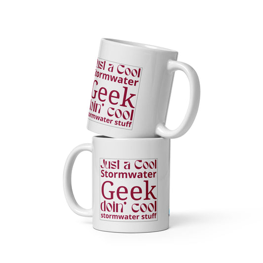 Cool Stormwater Geek (red) - White glossy mug
