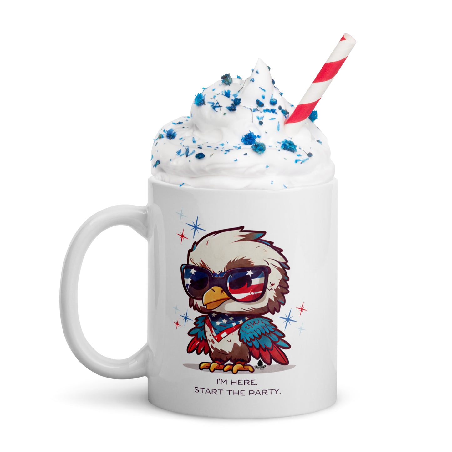 4th of July: I'm here - White glossy mug