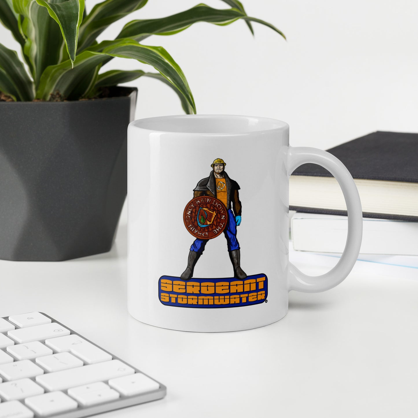 Stormwater Defenders: Sergeant Stormwater - White glossy mug