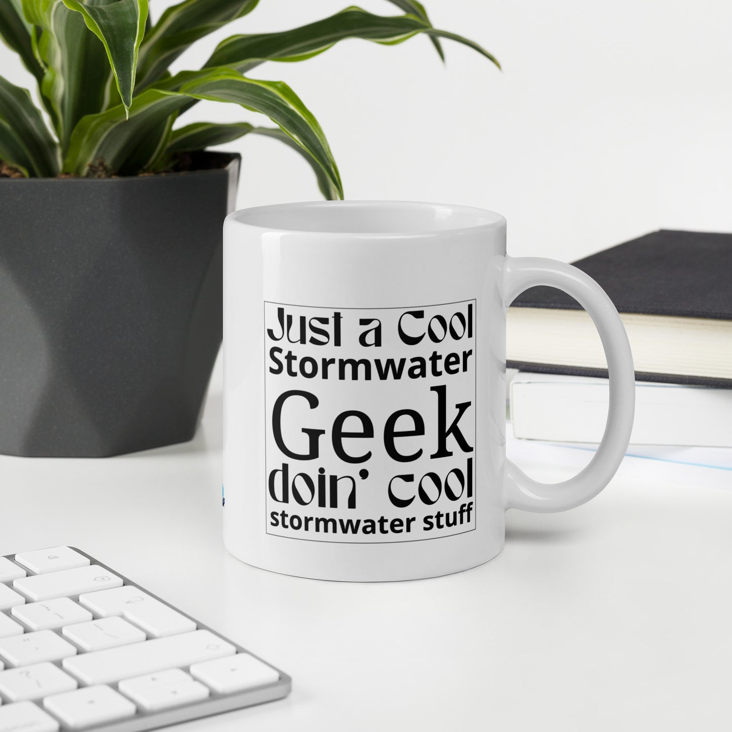 Cool Stormwater Geek (blk) - White glossy mug