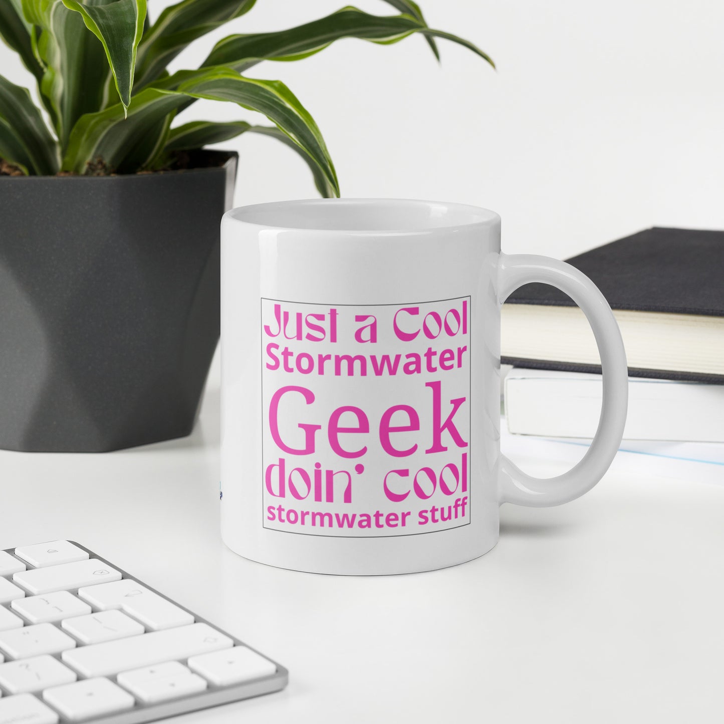 Cool Stormwater Geek (pink) - White glossy mug