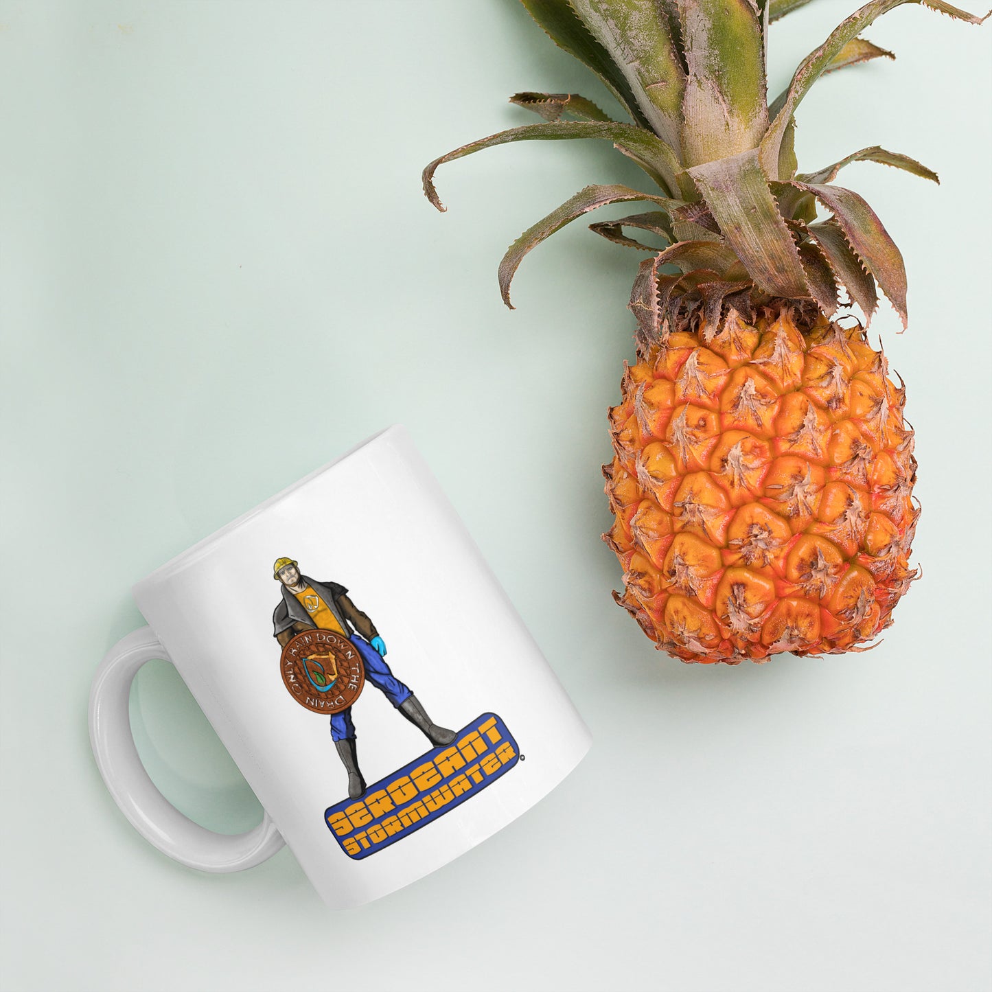Stormwater Defenders: Sergeant Stormwater - White glossy mug