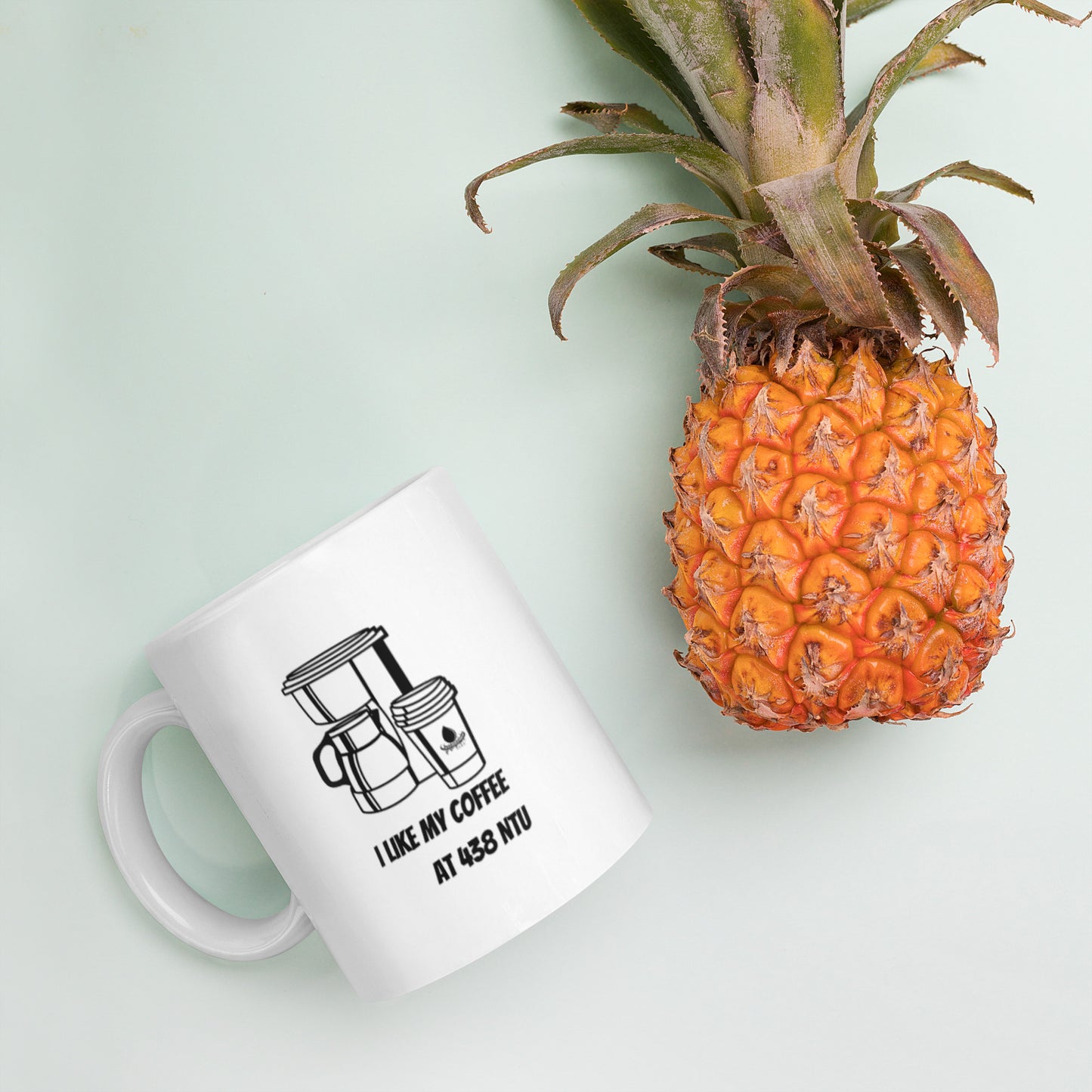 Coffee at 438 NTU - White glossy mug