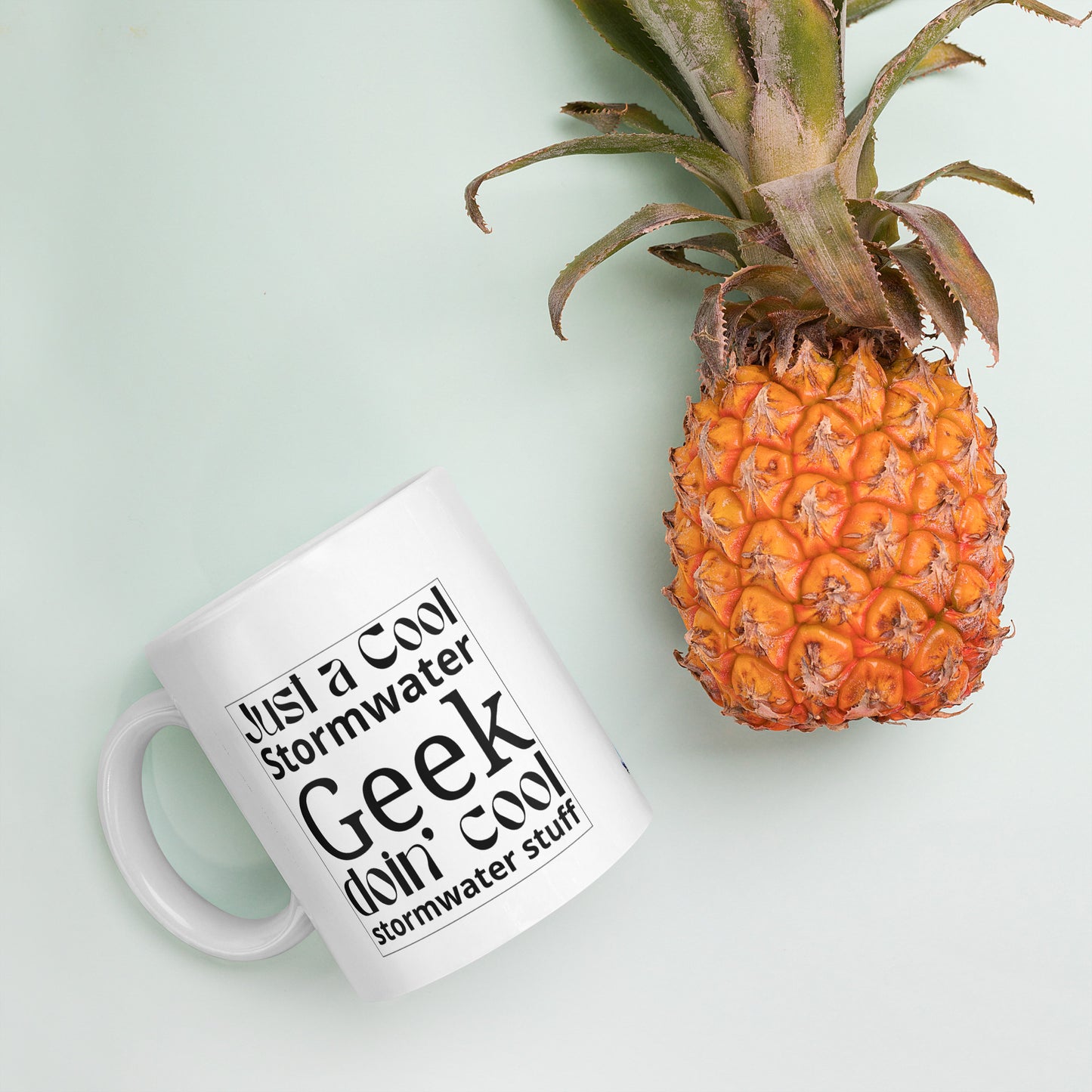 Cool Stormwater Geek (blk) - White glossy mug