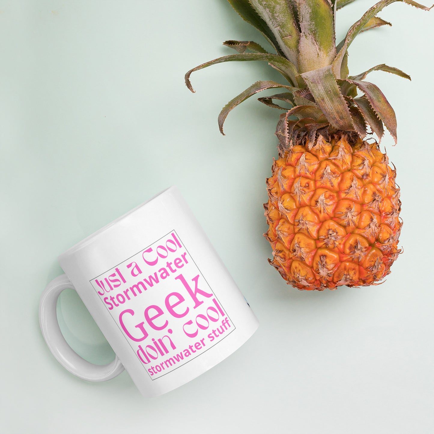 Cool Stormwater Geek (pink) - White glossy mug