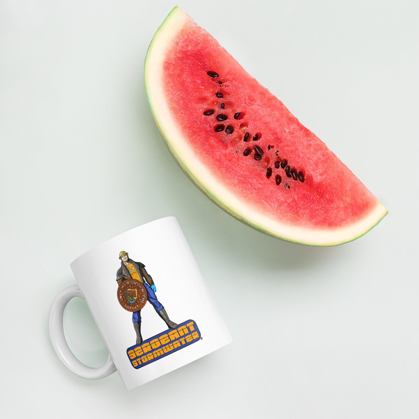 Stormwater Defenders: Sergeant Stormwater - White glossy mug