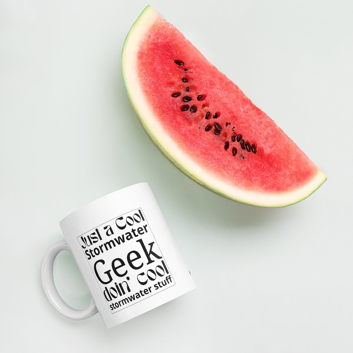 Cool Stormwater Geek (blk) - White glossy mug