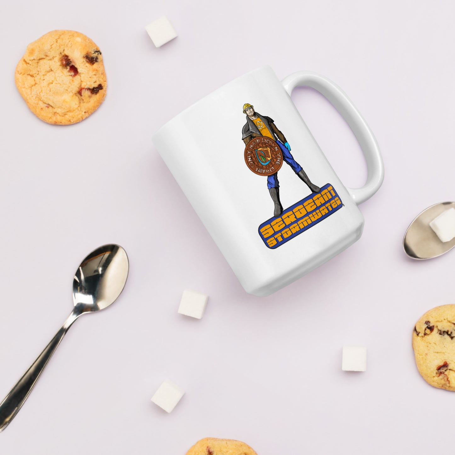 Stormwater Defenders: Sergeant Stormwater - White glossy mug