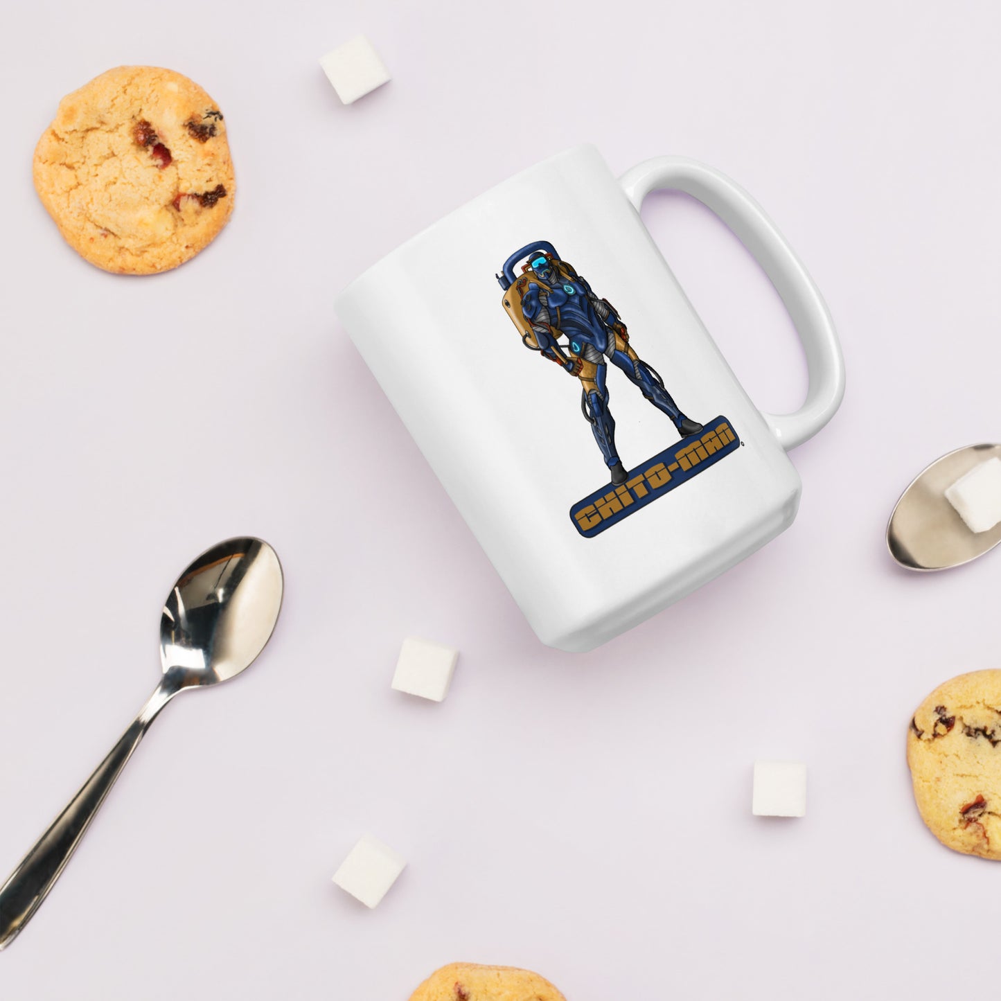 Stormwater Defenders: Chito-Man - White glossy mug