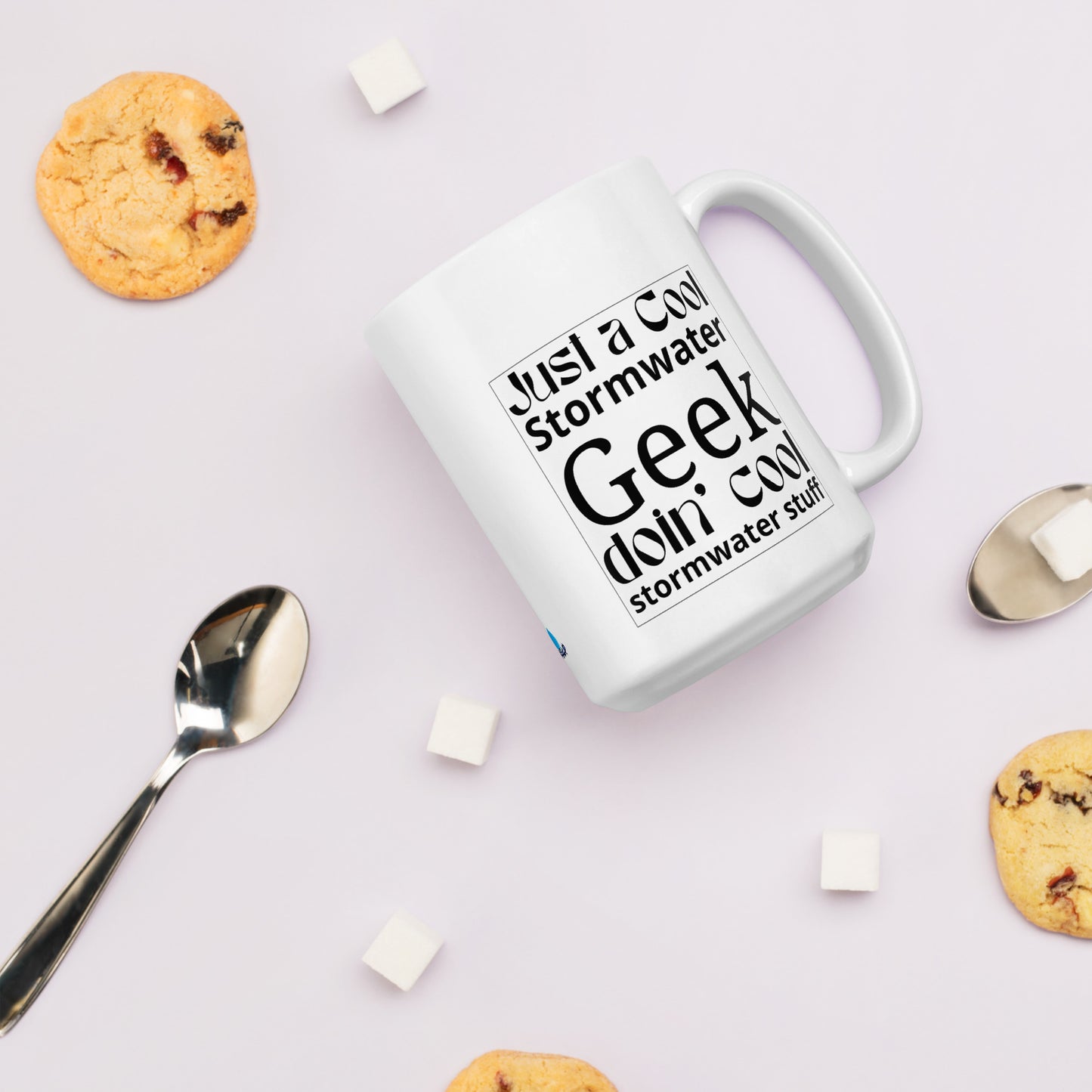 Cool Stormwater Geek (blk) - White glossy mug