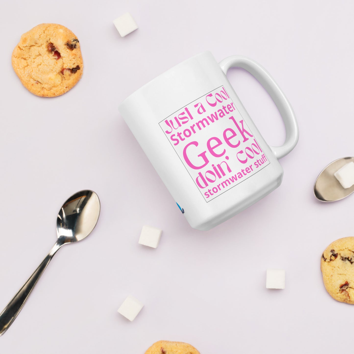 Cool Stormwater Geek (pink) - White glossy mug