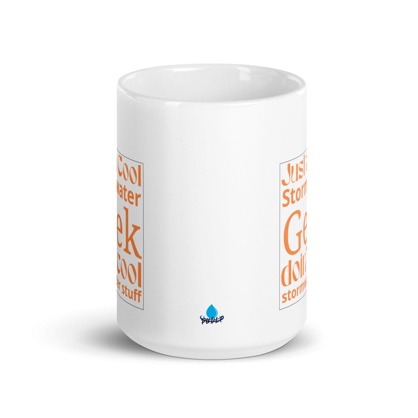 Cool Stormwater Geek (orange) - White glossy mug