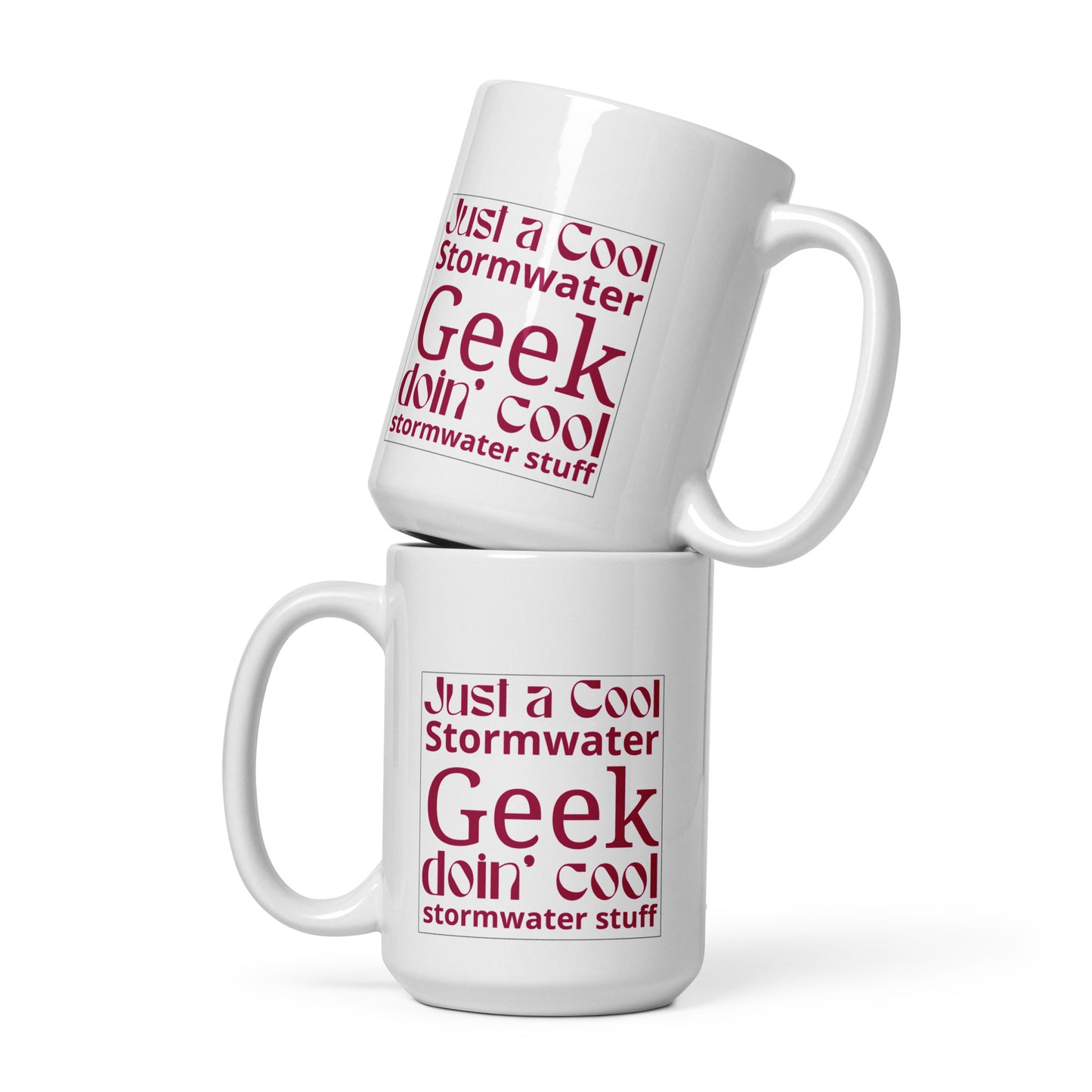 Cool Stormwater Geek (red) - White glossy mug