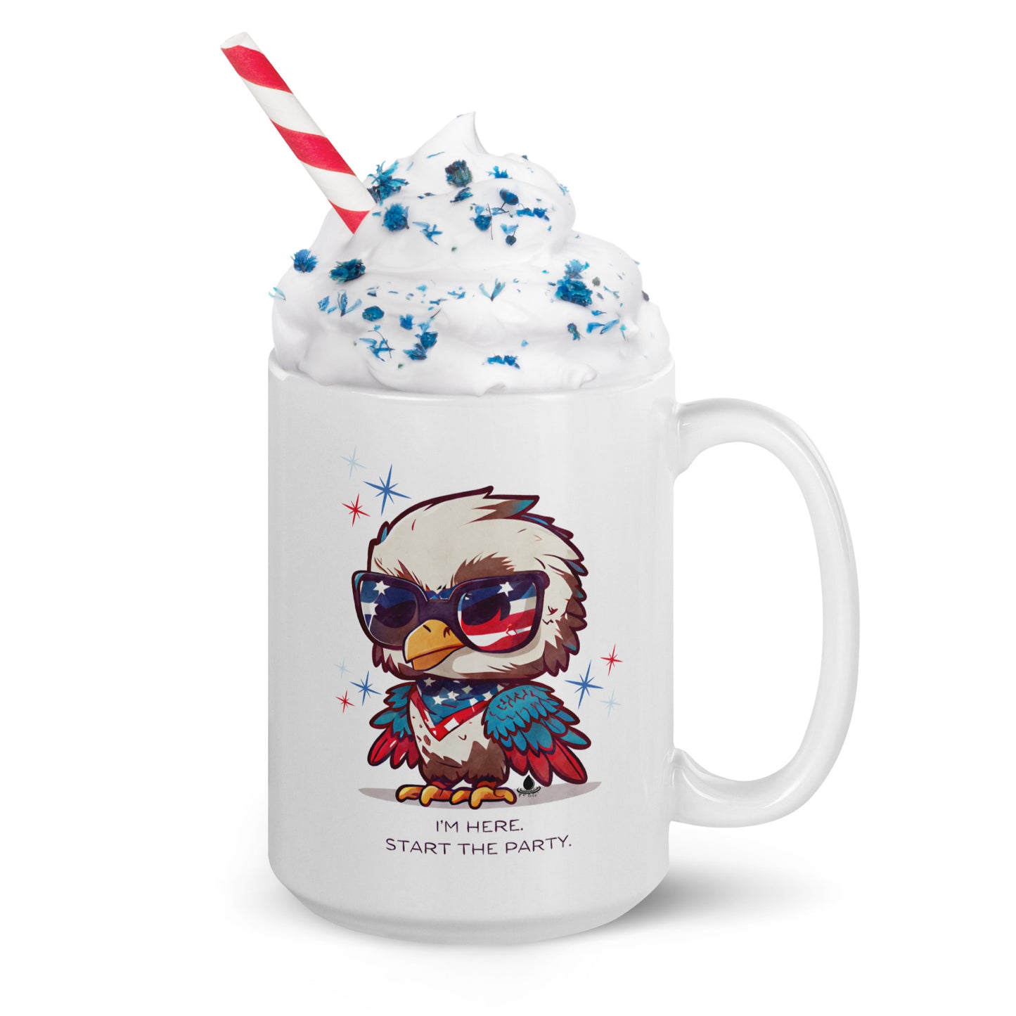 4th of July: I'm here - White glossy mug