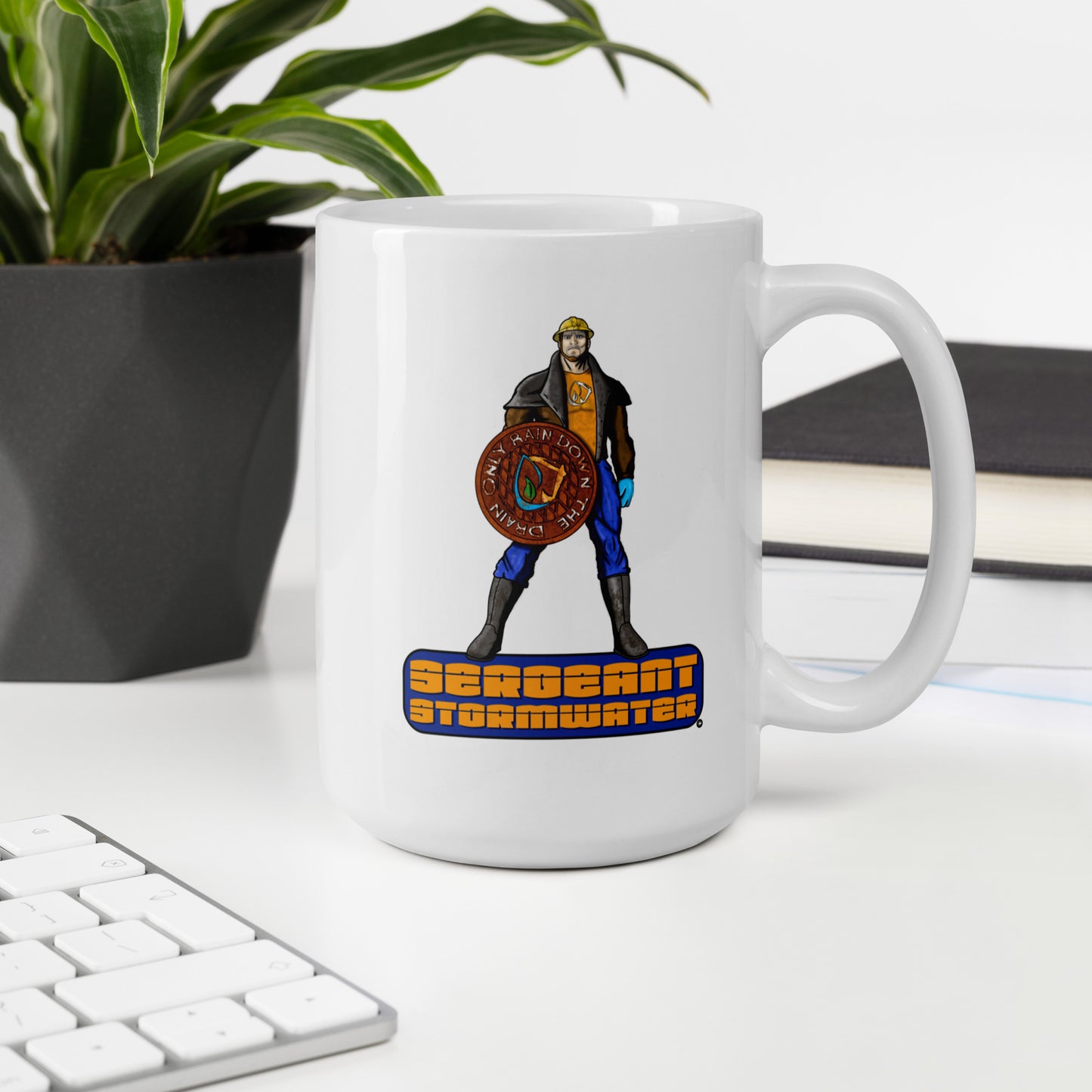 Stormwater Defenders: Sergeant Stormwater - White glossy mug