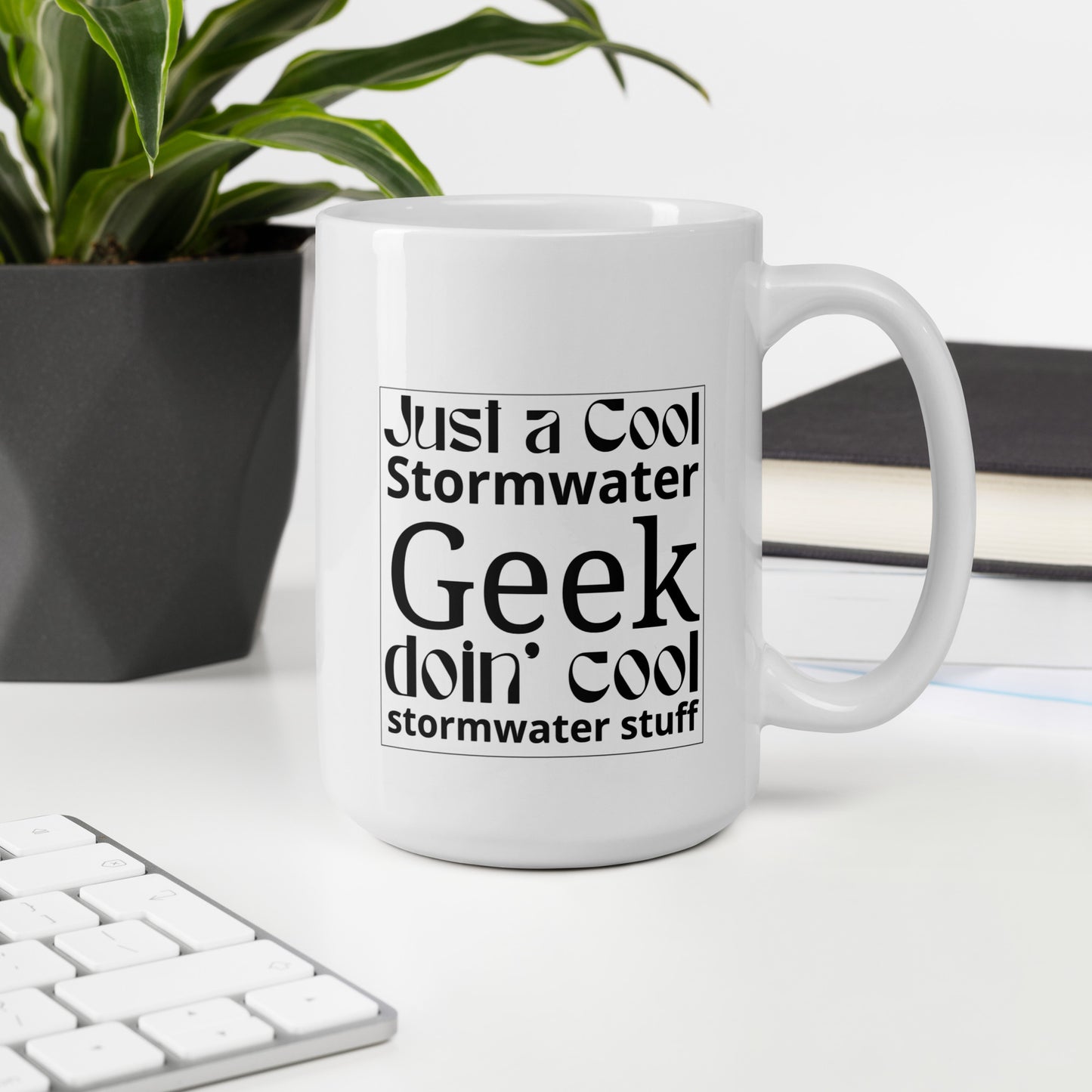 Cool Stormwater Geek (blk) - White glossy mug