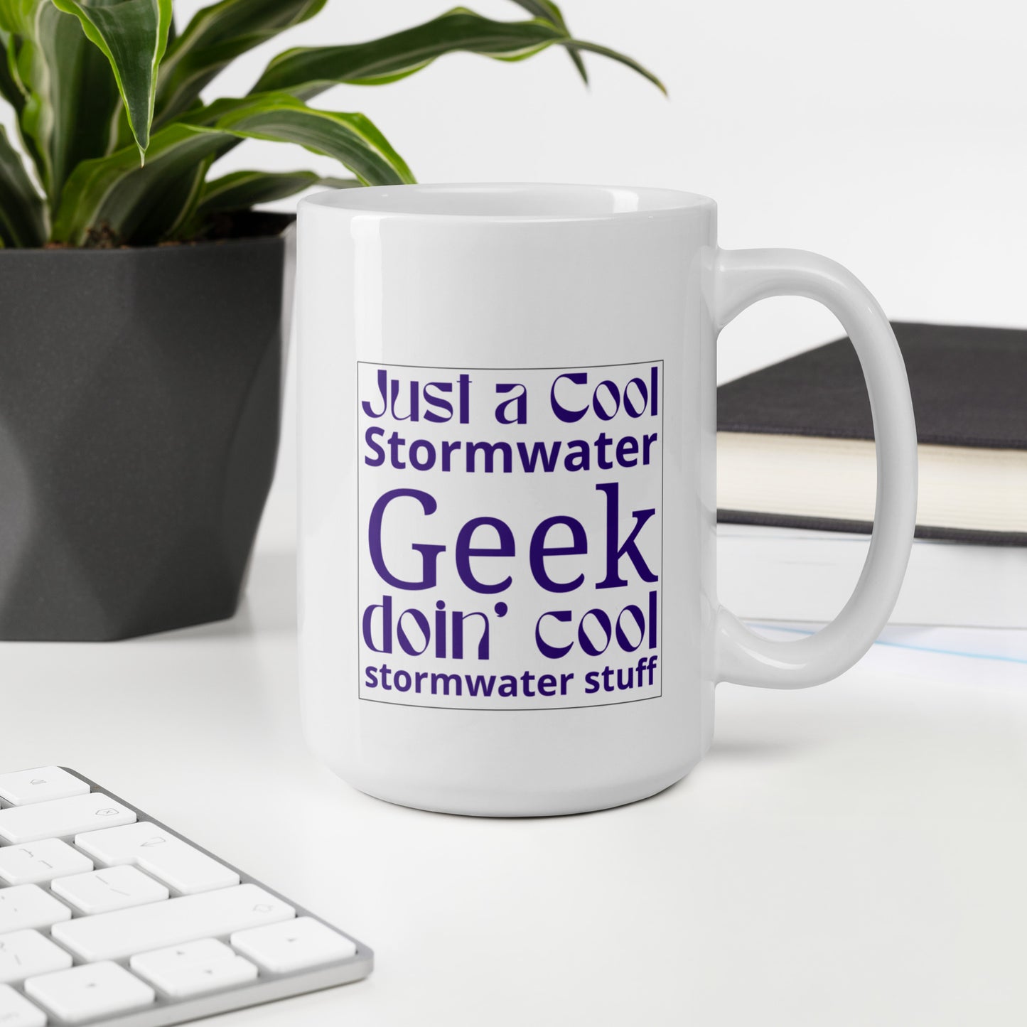 Cool Stormwater Geek (purple) - White glossy mug