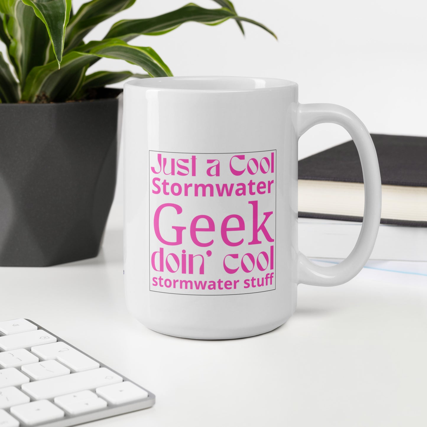 Cool Stormwater Geek (pink) - White glossy mug