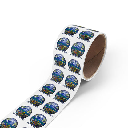 Every Day is Earth Day Stormwater Defenders Square Sticker Roll — "Happy Earth Day" Eco Celebration Labels