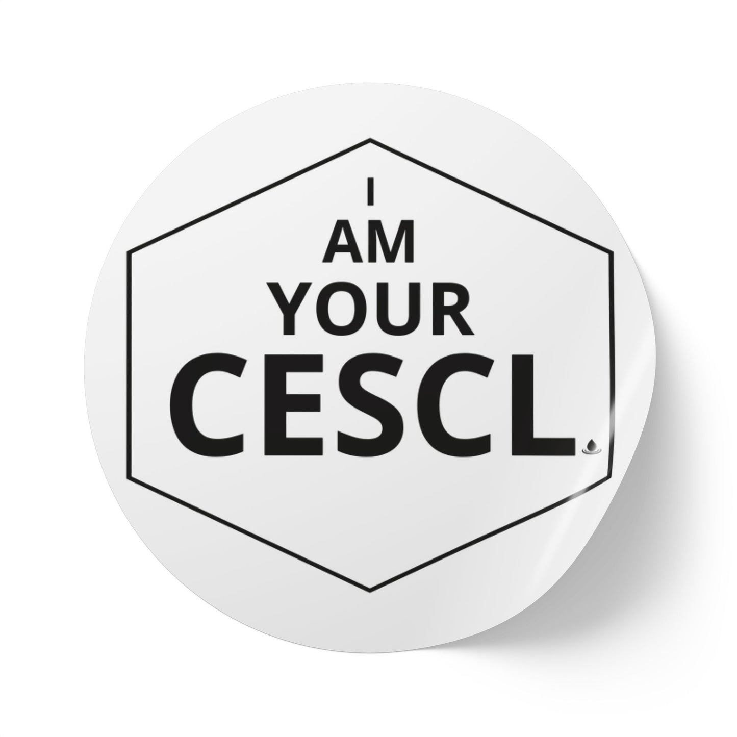 Round Sticker Label Rolls — 'I AM YOUR CESCL' Hexagon Logo Sticker Roll (Customizable Packing & Branding Labels)