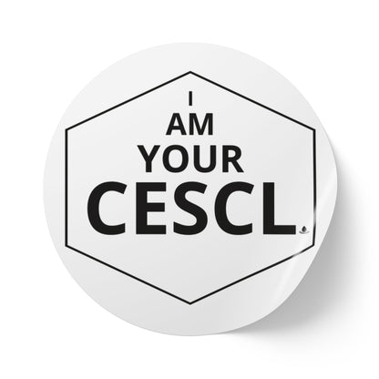 Round Sticker Label Rolls — 'I AM YOUR CESCL' Hexagon Logo Sticker Roll (Customizable Packing & Branding Labels)