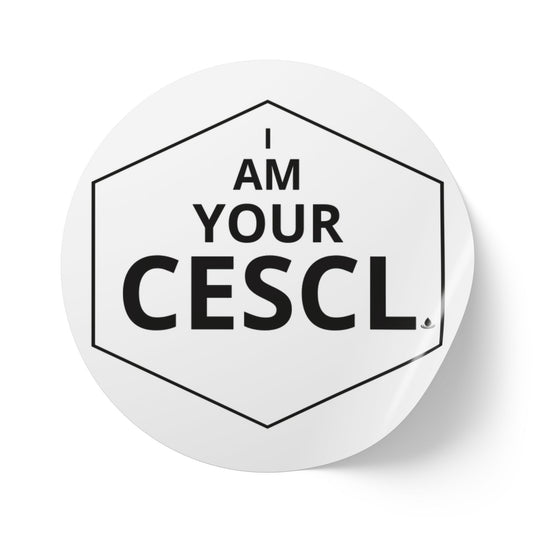 Round Sticker Label Rolls — 'I AM YOUR CESCL' Hexagon Logo Sticker Roll (Customizable Packing & Branding Labels)